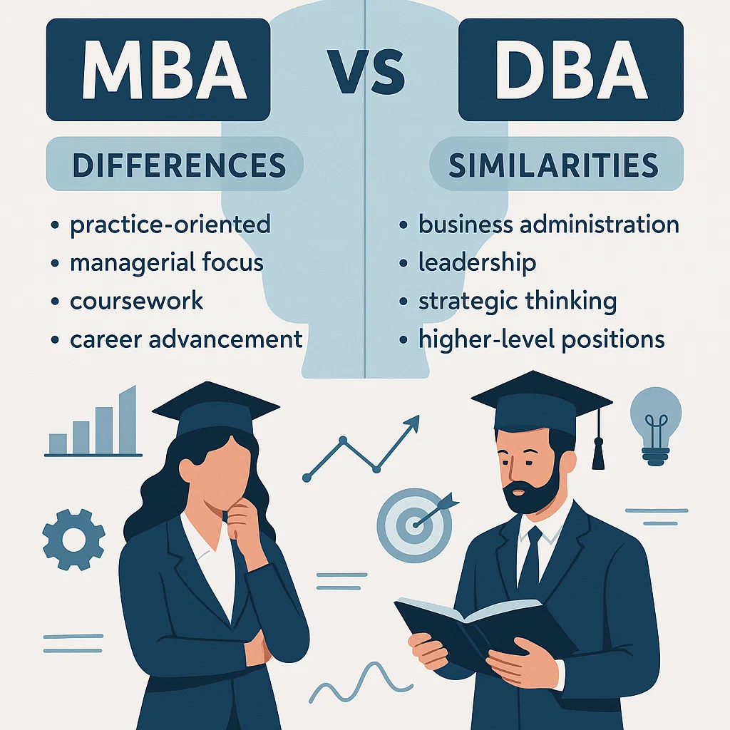 کامل‌ترین مقایسه MBA و DBA را اینجا بخوانید! بررسی 5 تفاوت مهم